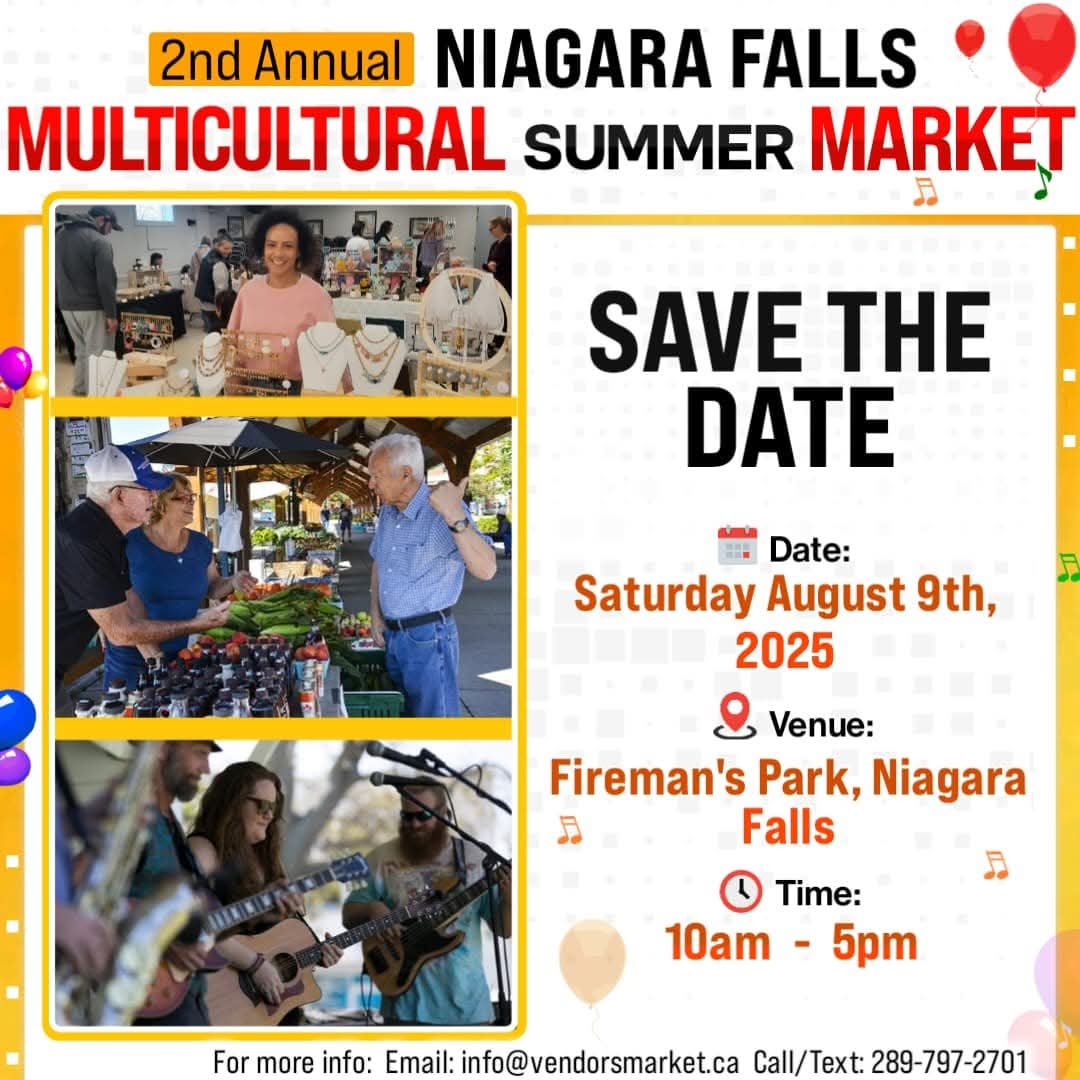 Celebrate Culture, Community & Creativity at Niagara Falls Multicultural Summer Market on August 9th